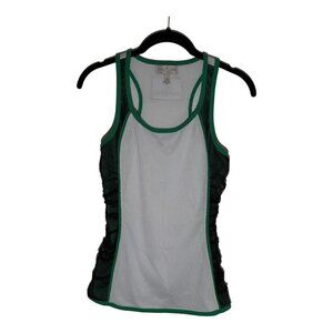Vintage YTK Retro Baby‎ Phat Racerback Jersey Green and White Medium EUC